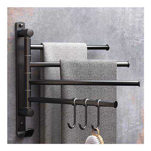 Porte-serviettes pivotant mural à bras pliant pour un séchage optimisé