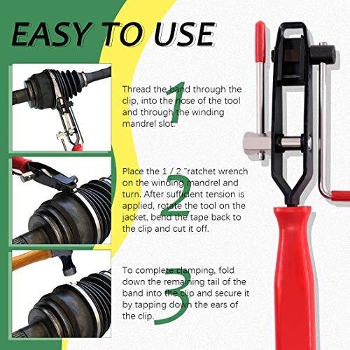 Keadic 10 Stück Auto-CV-Gelenk-Kofferraumklemmen, Zangen für Auto-Bindewerkzeuge, kommt mit 4 Stück kleinen und 4 Stück großen universellen, verstellbaren Edelstahl-Antriebswellen CV Boot Clamp