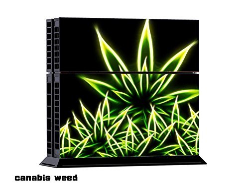 Eddie Internatioanl (TM) PS4 Console Designer Skin for Sony Playstation 4 Console System Plus Two (2) Decals For: PS4 Dualshock Controller - Canabis Weed