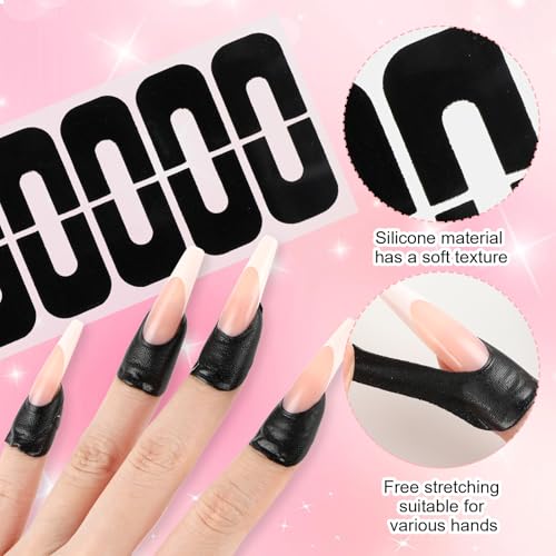 WY LIGHTING LEVEL 100PCS Nail Polish Protector, Gel Nail Sticker, Peel Off Barrier, UV Finger Protection, Skin Cuticle Protector Tape, U-Shaped French Tip Nail Art Accessories DIY