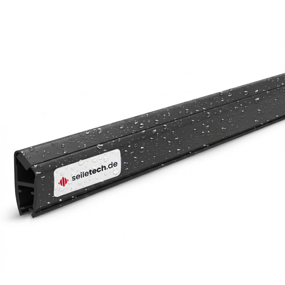 Seiletech.de Magnetdichtung UM02 – 2 m – Dichtung für 6mm 7mm 8mm Glastür – Schwạrz – Wasserabweisprofil – Duschabdichtung – Duschwand – mit Gummilippe – Schwallschutz – Duschdichtung
