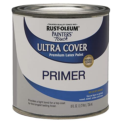 Rust-Oleum Brush On Paint 1980730 Painter's Touch Latex, Half Pint, Flat Gray Primer, 8 Fl Oz (Pack of 1) #1