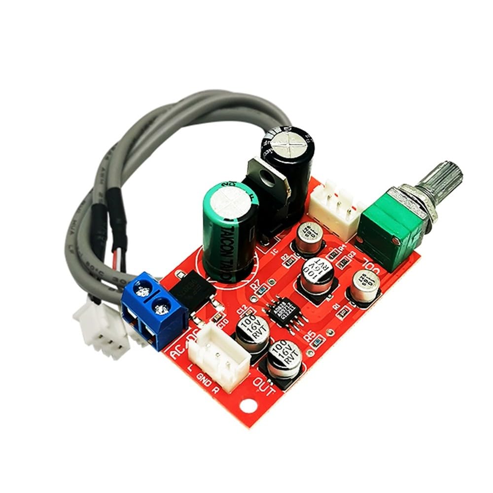 Placa de Amplificador, DC 8V~24V Placa de Preamplificador Ad828, Placa de Preamplificador de Amplificador de Potencia de Fuente de AlimentacióN úNica con PotencióMetro