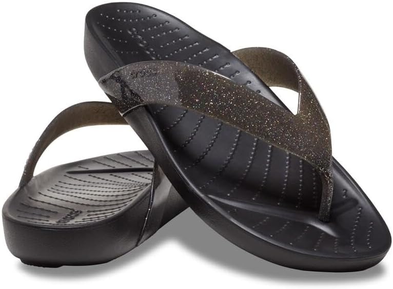 Crocs Splash Glitter Flip Black Size 5 UK Women - Image 4
