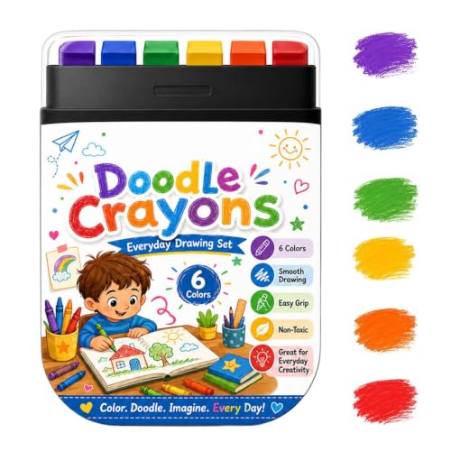 Lápices de colores para niños pequeños en pack de 6 unidades para dibujo suave