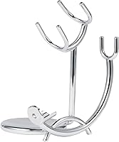 Grandslam Stainless Steel Shaving Razor & Brush Stand - Fits Long/Short Safety Razors, Straight Razors - Non-Slip Base Holder