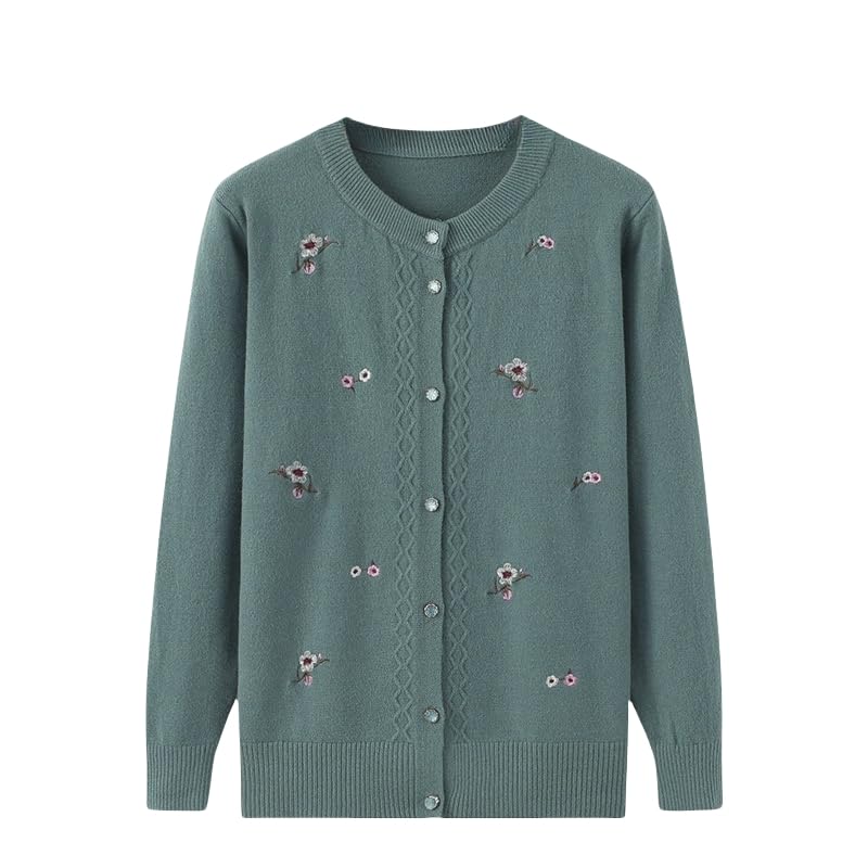Rebeca Mujer,Suéteres Tipo Cárdigan De Punto para Mujeres De Mediana Edad Y Mayores Suéter De Punto Floral Vintage para Madres Mayores Elegantes Casuales Ligeros para Abuelas Abrigos Chaquetas R
