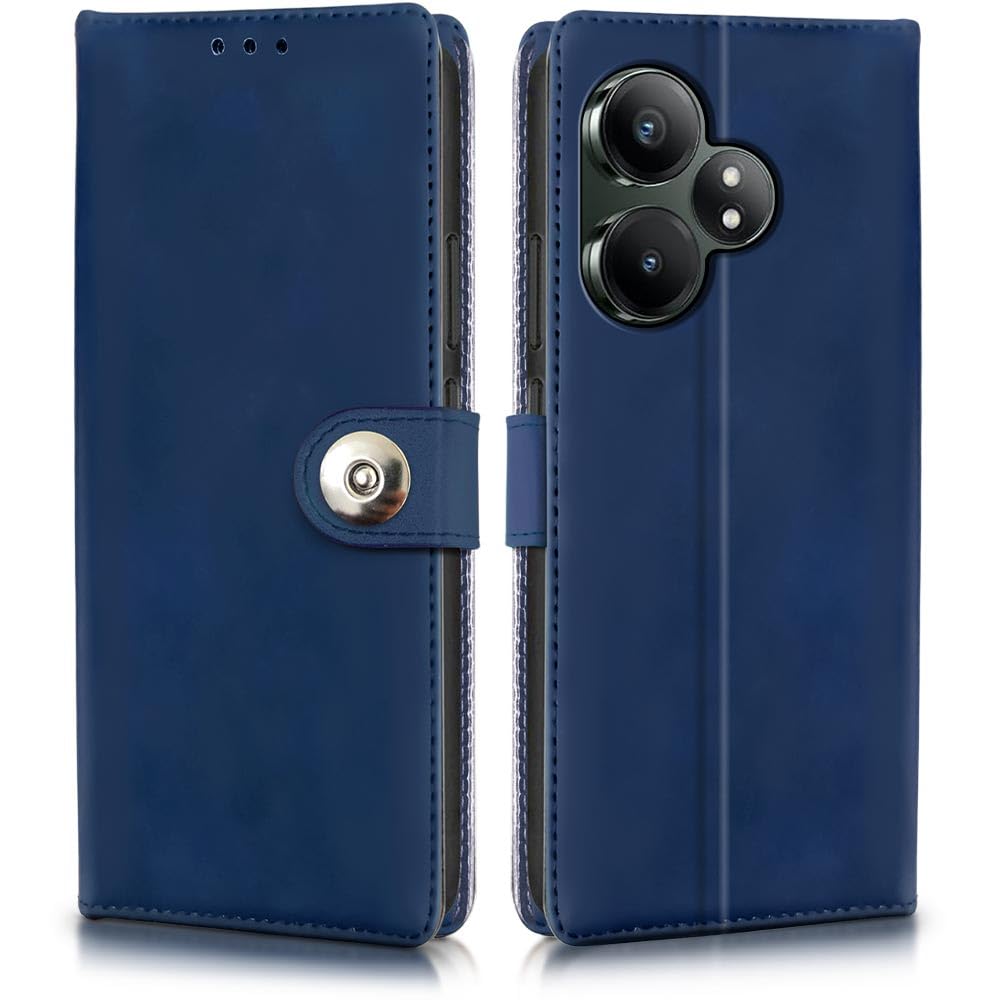 WOW IMAGINE Shock Proof Flip Cover Back Case for Realme GT 6T 5G | Realme GT 6 (Magnetic Button Flip Case | Wallet Pockets & Stand | Leather Finish | Oxford Blue) (B0D6Y5T7NK) Amazon Price History, Amazon Price Tracker
