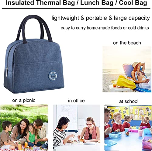 Image of NORIQ Insulated Travel Lunch /Tiffin /Storage Bag for Office, College & School (Blue) (Cotton) 6 Liters