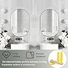 2 Piece Oval Bathroom Mirror Capsule Wall Vanity Mirror, 20x30 Pill Mirrors Wall Mounted Mirror, Large Modern Mirror with Black Metal Frame, Decor for Entryway, Bedroom, Living Room
