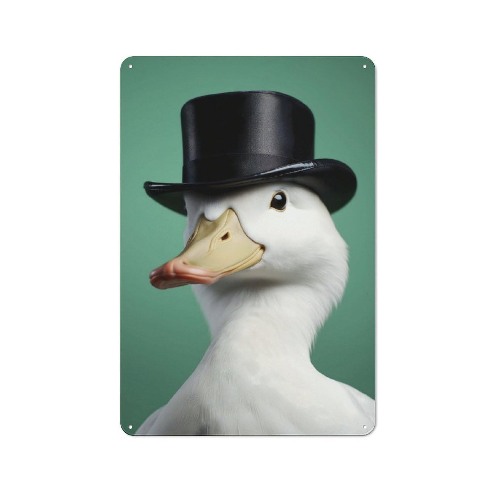 Junmoney Funny Duck In A Suit Tin Wall Plaque 30X20cm With For Dining Room Or Kitchen, Winter Wall Decor For Dining Room Decor Fans