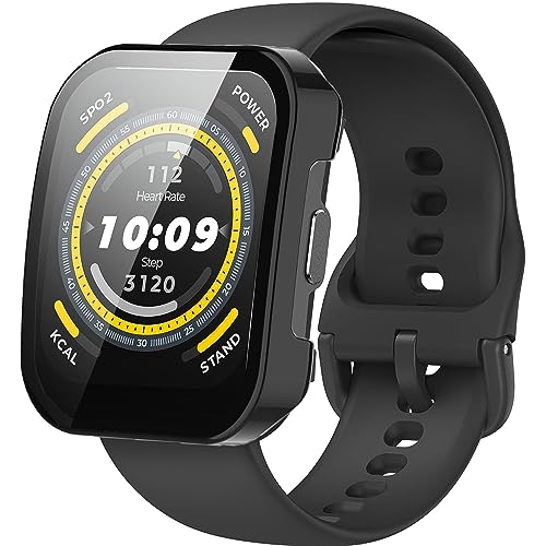 Coque rigide Amazfit Bip 5 en polycarbonate double pack noir avec vitre intégrée