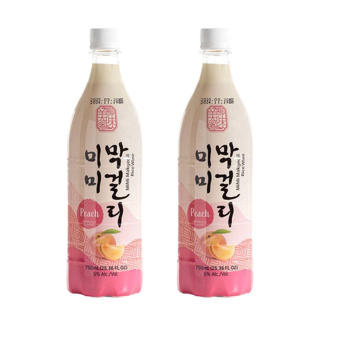 Korean Market | Makgeolli Sabor Melocotón | Mimi | 750ml | 6% vol. | (Pack de 2)