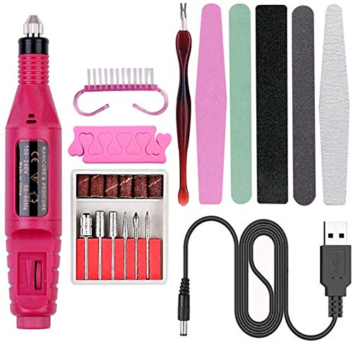 KRY Portable Electric Nail Drill Kit Professional Nail File Nail Separator Manicure Pedicure Set DIY Nail Art Supplies