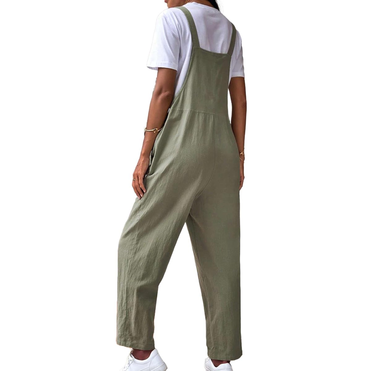 Tuta premaman in vita regolabile pantaloni salopette casual in cotone allentato