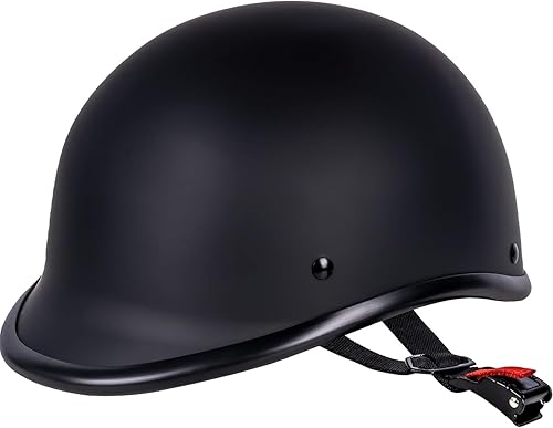 Miniatura 3 de Medio casco de motocicleta de estilo retro, diseño clásico, medio casco de motocicleta, certificado por DOT, negro mate, L