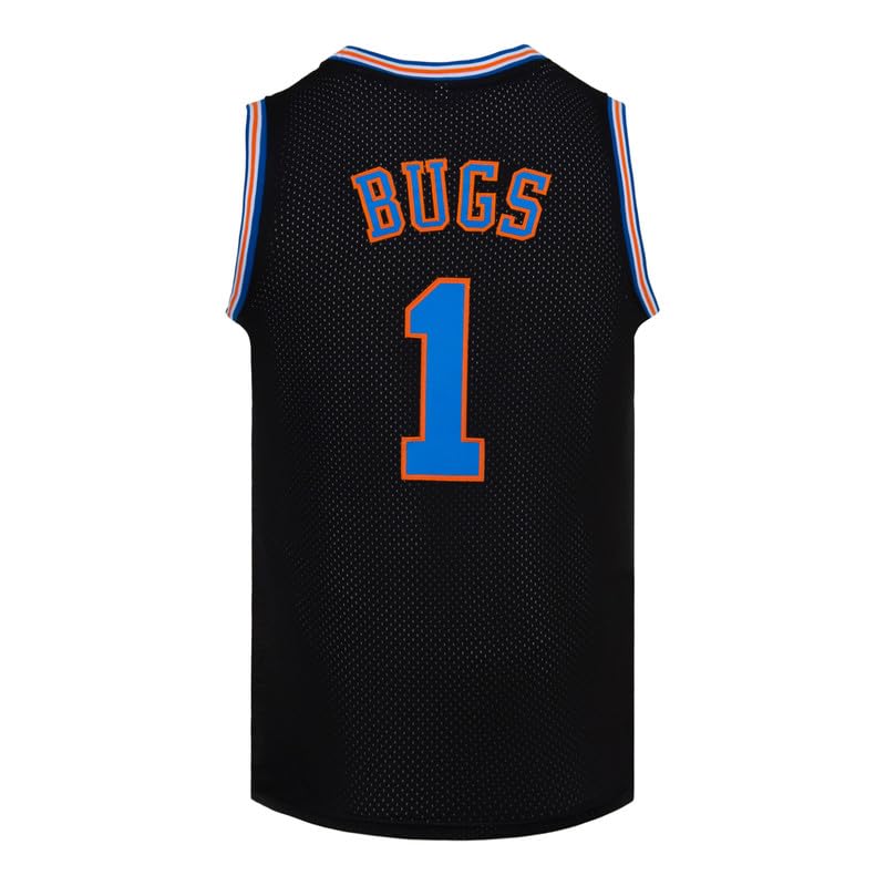 Mens Bugs #1 Space Movie Jersey Hip Hop Halloween Basketball Jerseys White/Black/Red S-3XL