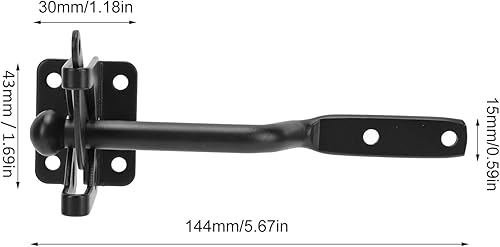 Miniatura 5 de Cerca de madera Cerradura de puerta de alta carga Cerradura de puerta negra Cerradura de puerta Cerradura de acero al carbono Candado de seguridad