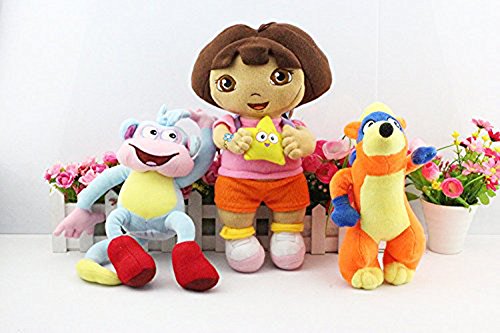 Grimbatol Dora The Explorer Monkey Swiper Fox Dora Soft Stuffed Plush Toy Doll Kids Gift