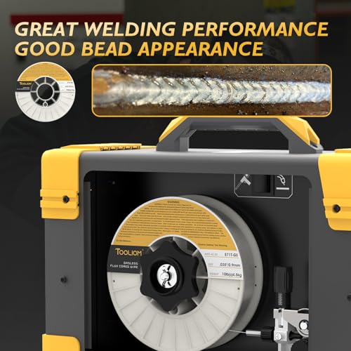Image of TOOLIOM E71T-GS 0.035 inch Gasless Flux Core Welding Wire 10LB, 2PCS | Welds carbon steel in all positions, minimal spatter, easy slag removal