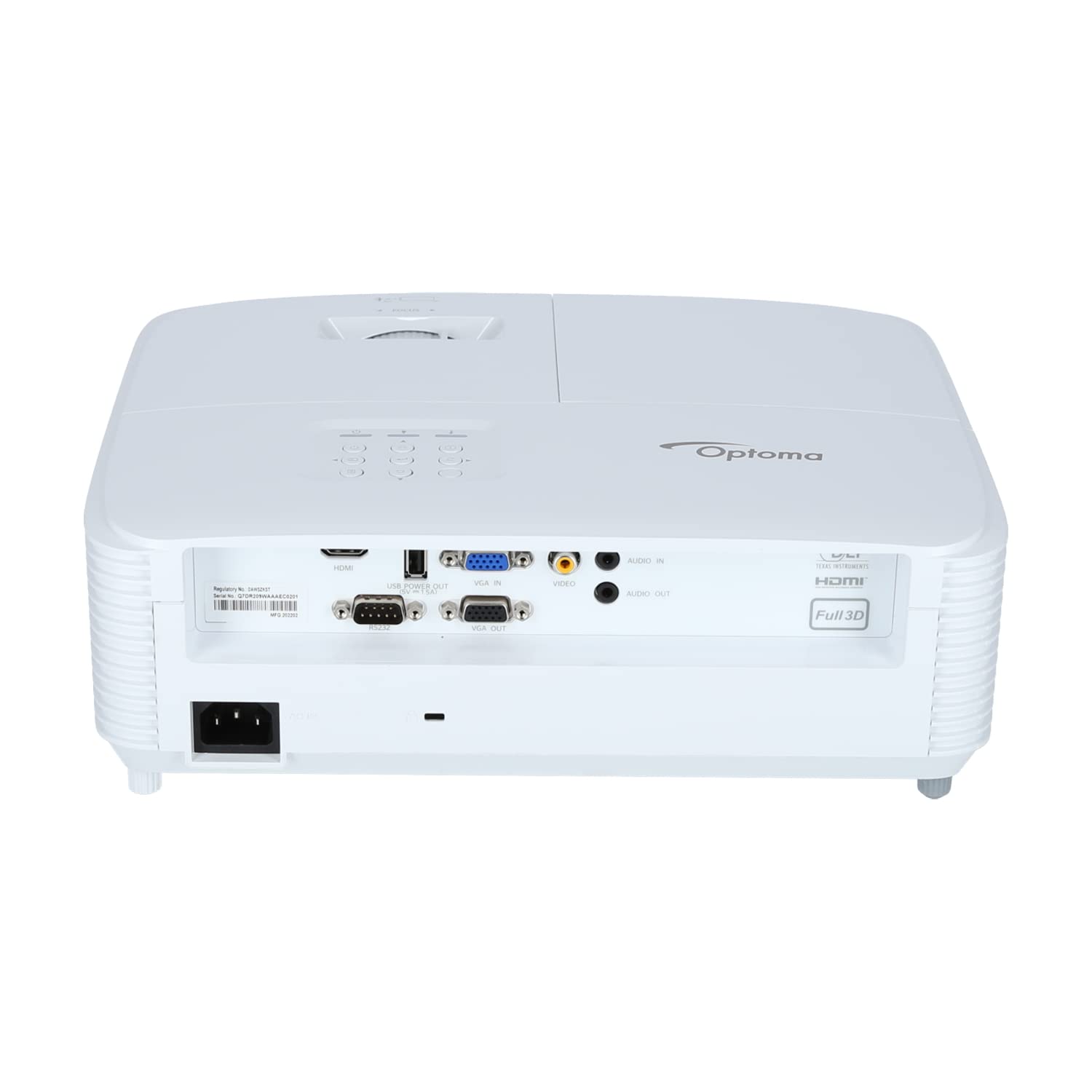 Optoma H117ST vidéo-projecteur Projecteur à focale Standard 3800 ANSI lumens DLP WXGA (1280x800) Compatibilité 3D Blanc