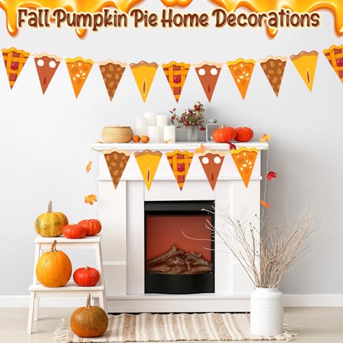 Image of Gersoniel 5 Pcs Fall Party Decorations Pumpkin Pie Pennant Banner