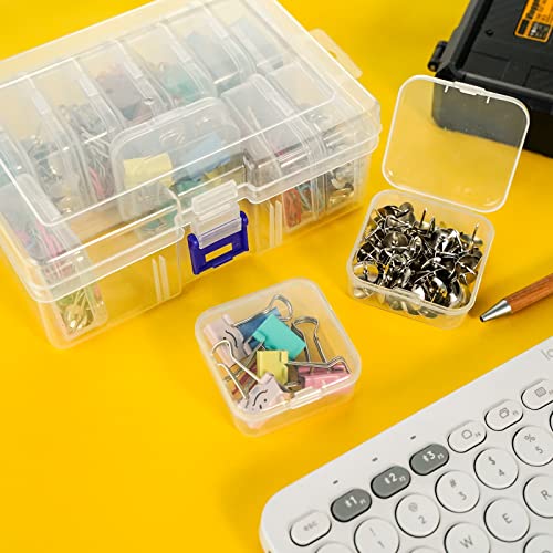 Image of Letken 13 Pieces Small Plastic Craft 0rganizers and Storage, Transparent Box with Hinged Lid for Storage of Jewelry, Diamonds, DIY Art Craft Accessory