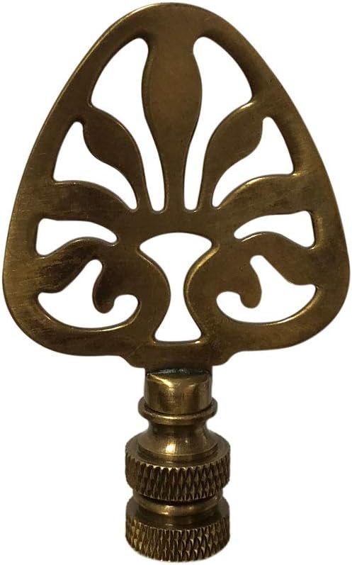 Royal Designs Rising Sun Filigree Design 3" Lamp Finial for Lamp Shade, Polished Brass - Set of 2