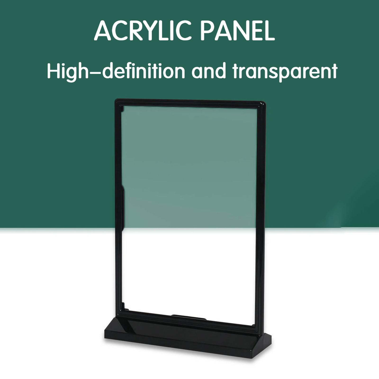 Soporte para carteles de acrílico, Paquete de 5 portamenús acrílicos en forma T, página extraíble, multicolor, varios tamaños(Transparent,A6)