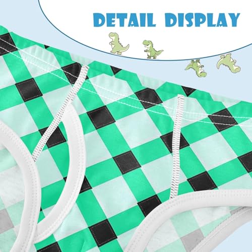 visesunny Boys Potty Training Underwear Green Black Mismatch Check Breathe Cotton Briefs Size 2T-8Y for Toddler4