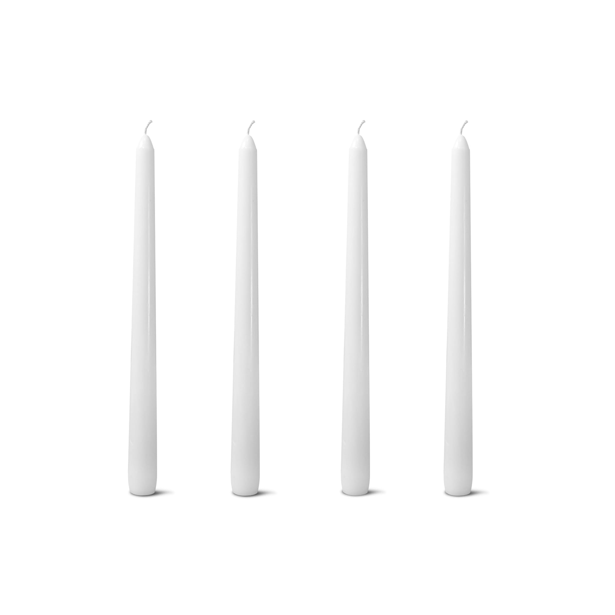 CANDLESEE White 10-Inch Taper Candles: Unscented Smokeless Dripless Candlesticks with 7-8 Hours Burning Time (4/12/24/36/48 Pack)Paraffin Wax Ideal for Holiday, Wedding, Dinner, Christmas, Home Decor