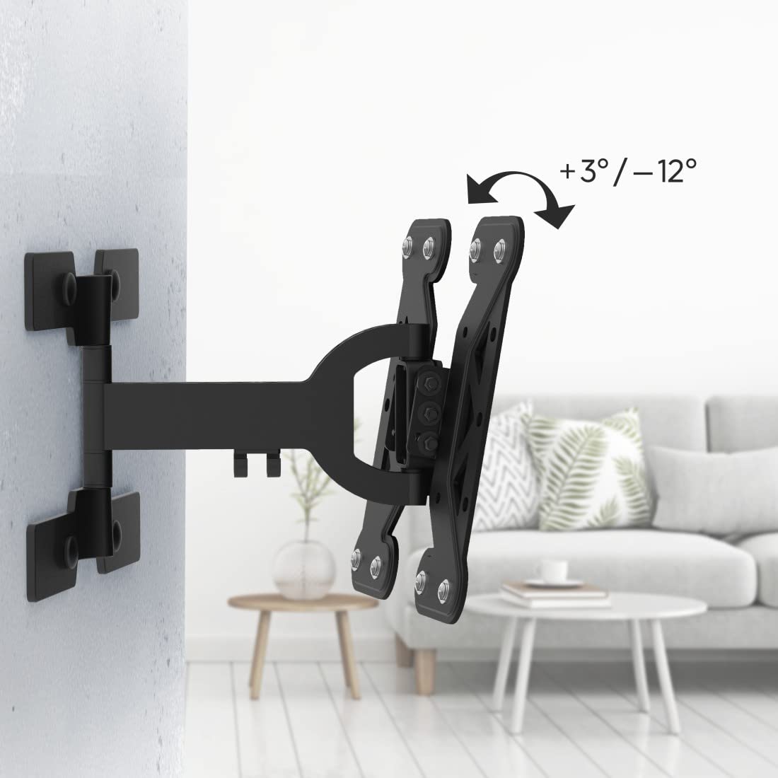 TV Wall Mount Swivel Tilting Extra Flat 48" to 25kg, black, Extra dünn - Image 4