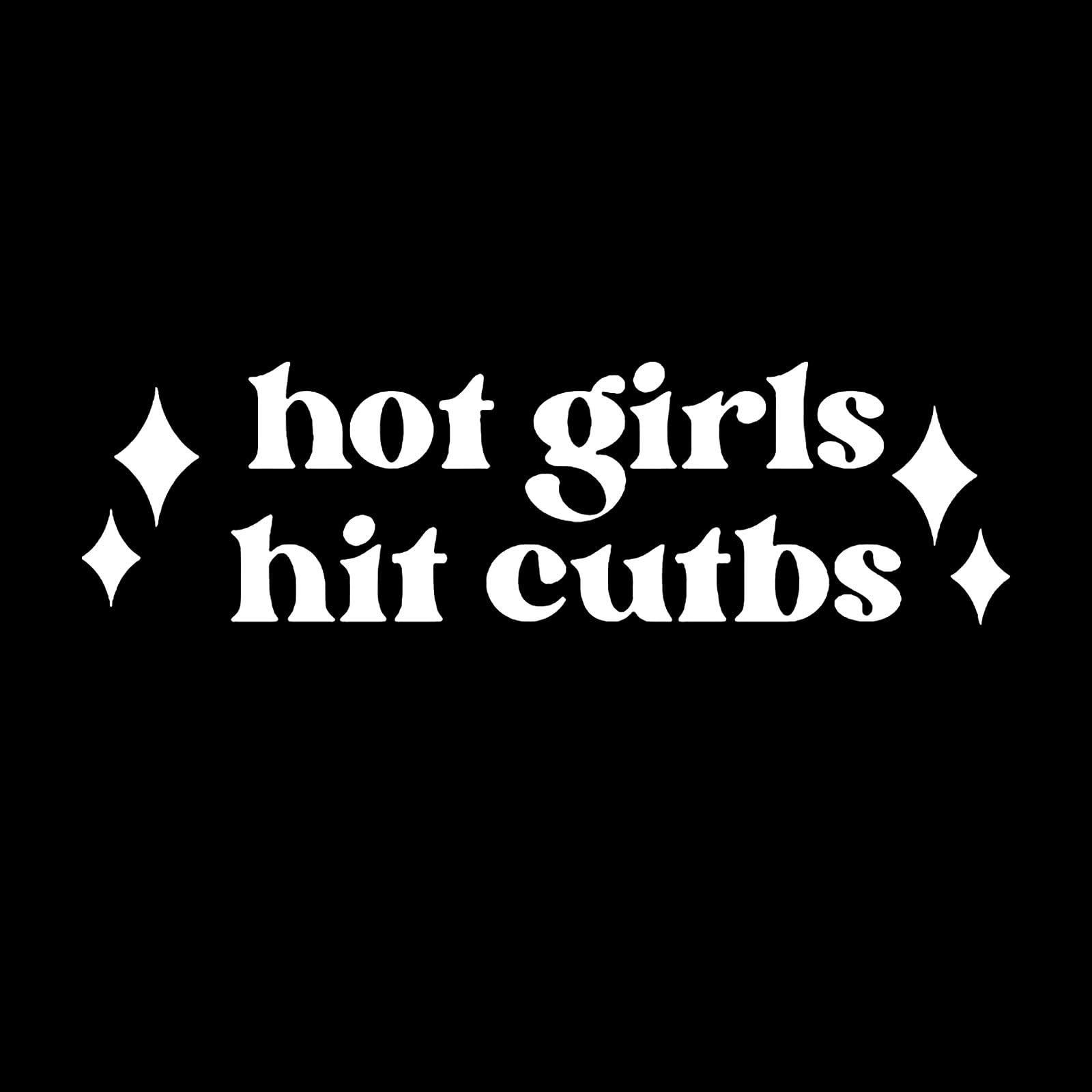 Eupochikiki Girls 03-White Funny Car Stickers White Hot Hit Curbs Decals Fit Suv