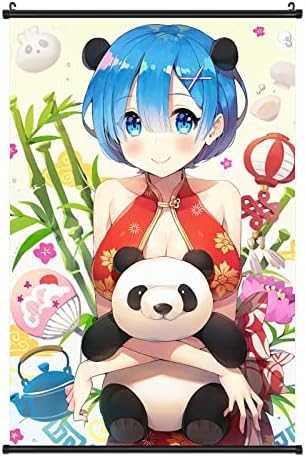 Amazon Co Jp ポスター 壁掛 可愛い アニメ柄 キャラクター柄 Re Zero Re ゼロ リゼロ レム パンダ アートパネル アートポスター キャンバス絵画 インテリアの装飾 おしゃれ 布ポスター 装飾絵 壁紙ポスター 壁飾り リビングルーム ベッドルーム 窓カーテン インテリア