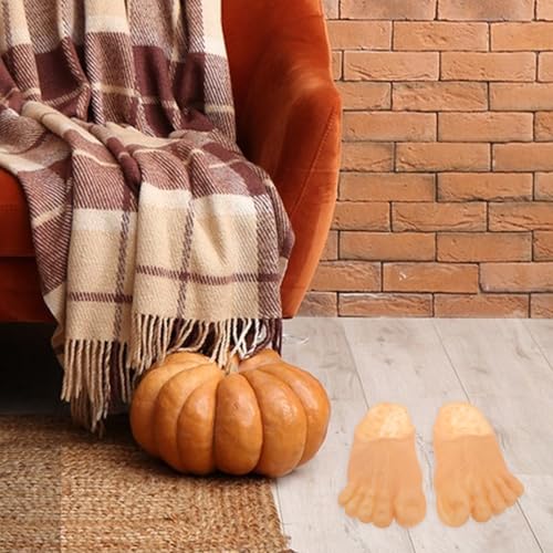 Barefoot Slippers, Giant Feet Slippers Toe for Halloween Halloween Cosplay Toe Costume Masquerade Props (Skin Color, Random Nail Color), 10.6x5.5in3