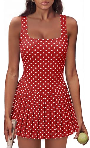 Image of NIASHOT Athletic Dress for Women with Shorts Sleeveless Womens Golf Dress