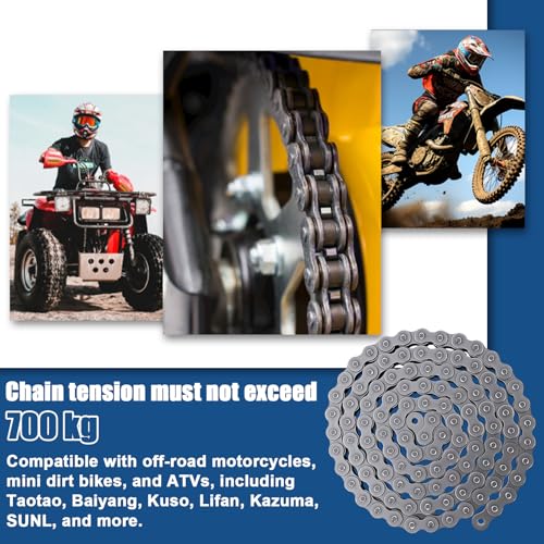 Image of Podoy 415H Motorized Chain 110L Dirt Bike Chain Heavy Duty for 80cc 49cc 60cc 66cc 2 Stroke Engine Motorized Bike Chain High Power Racing Parts