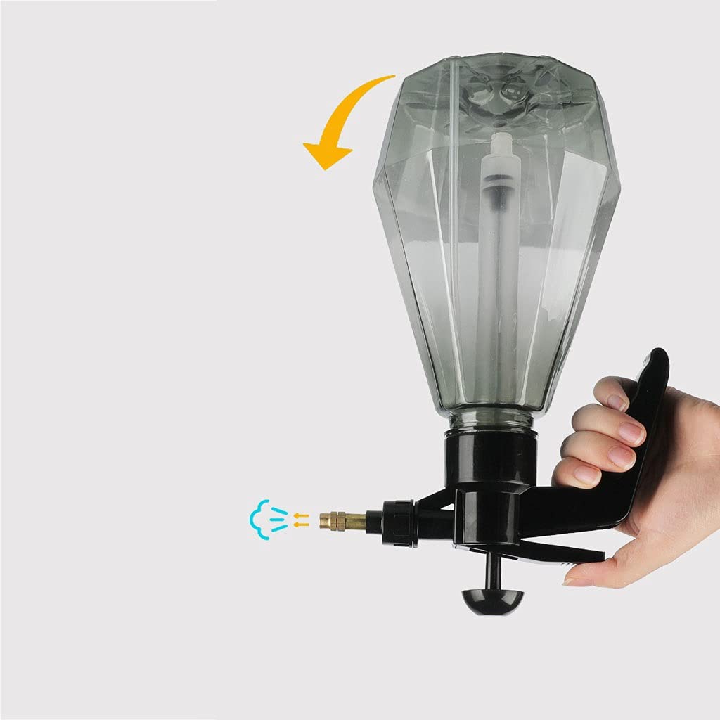 1,5l Handpumpen-Sprühgerät-Pflanzenspritzer, Luftdruck-Kunststoff-Sprühflasche für Gartenblume mit Verstellbarer Druckdüse für saftige Bonsai-Pflanzen (Color : Gray)