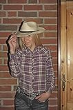 westernbluse kinder atmungsaktiv HKM Western Westernbluse -Texas Fashion-, lila/karo, S