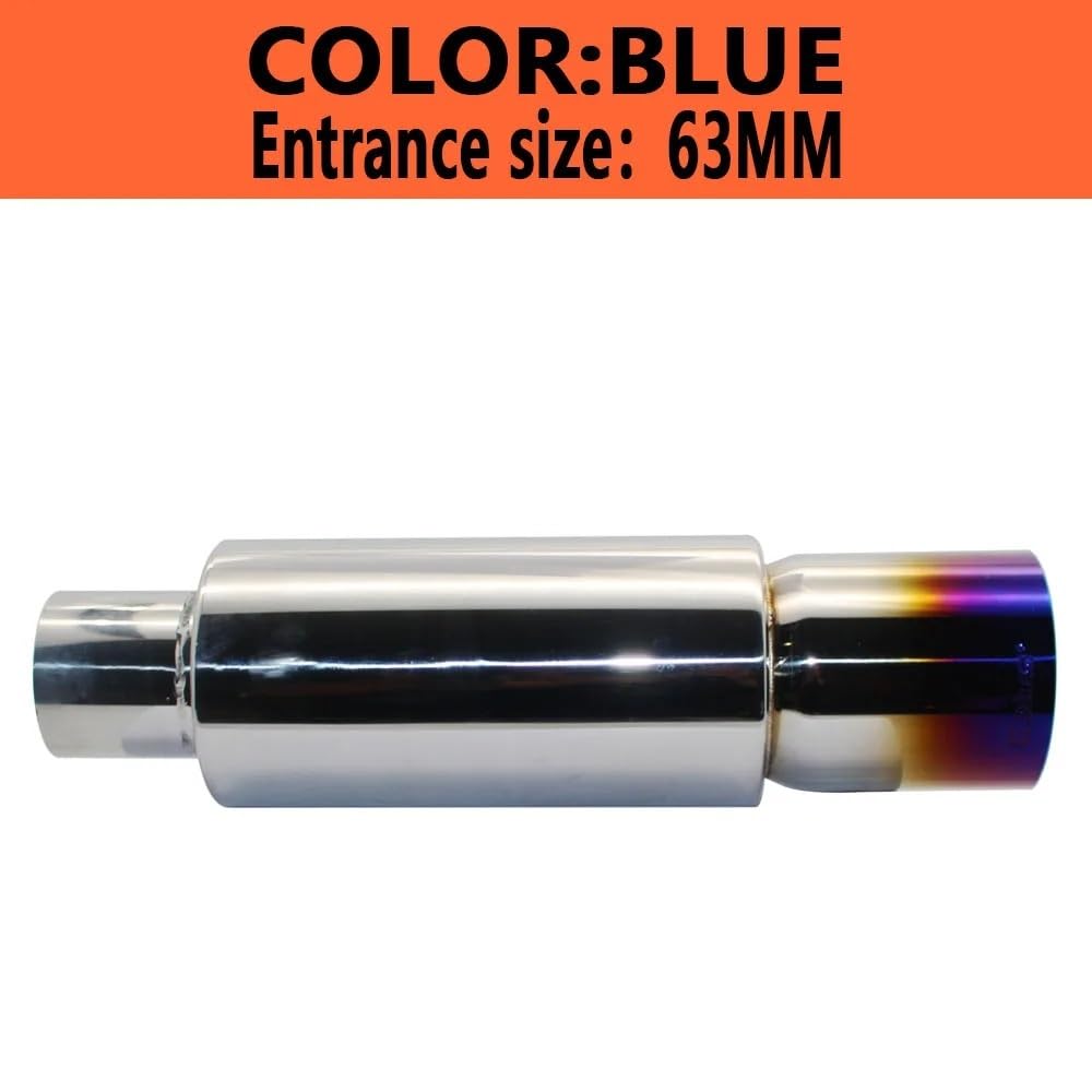 Tłumik rury wydechowej samochodu Jakość Interfejs ze stali nierdzewnej 51 57 63 MM Tłumik Samochodowy(007 blue 63mm)