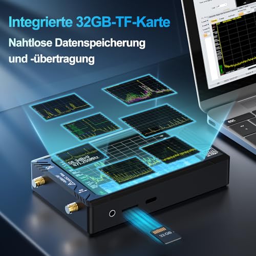 AURSINC Tinysa Ultra+ ZS407 Spektrumanalysator, 4,0 Zoll 100 kHz-7,3 GHz Tinysa Handheld-Frequenzanalysator, 2-in-1 RF-Signalgenerator 100 kHz bis 900 MHz MF/HF/VHF/UHF-Eingang, HW V0.5.4