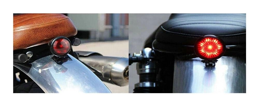 Luce Posteriore A LED Da 12 V Moto Freno Stop Chopper Bobber Cafe Racer Strada Fanale Stop Luci Freno(Red Silver)