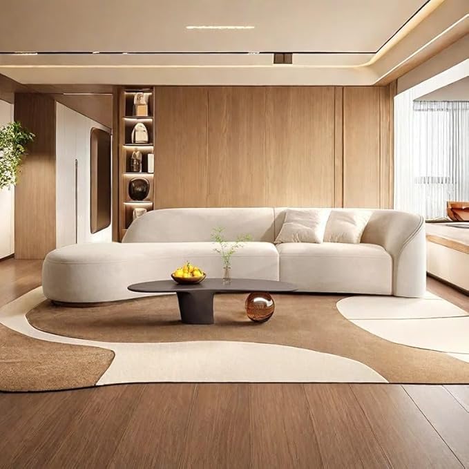 Image of Modern Classic L Shape Sectional Sofa Set, Chesterfield Style 4 Seater Sofa Set with Pillows for Living Room, Bedroom and Office, Office, and Hallway Colour (Beige QA)