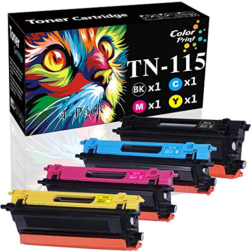 (4-Pack, Black,Cyan,Magenta,Yellow) ColorPrint Compatible TN115 Toner Cartridge Replacement for TN-115 TN 115 Work with DCP-9040CN 9045CDN HL-4040CN 4040CDN 4070CDW MFC-9440CN 9450CDN 9840CDW Printer (4-Pack, Black,Cyan,Magenta,Yellow) ColorPrint Compatible TN115 Toner Cartridge Replacement for TN-115 TN 115 Work with DCP-9040CN 9045CDN HL-4040CN 4040CDN 4070CDW MFC-9440CN 9450CDN 9840CDW Printer