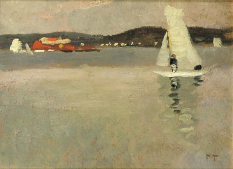 Impression sur toile Voilier du Frits Thaulow poster décoration salon 60x90cm