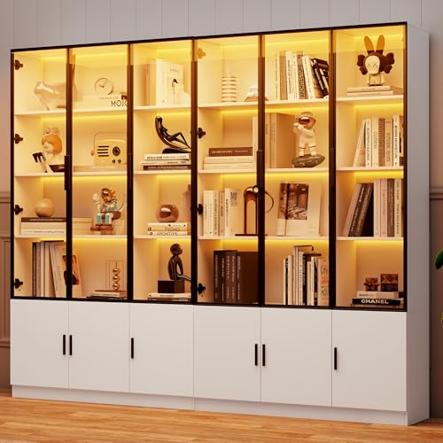 NNJN Vitrina de pie con 12 puertas de...