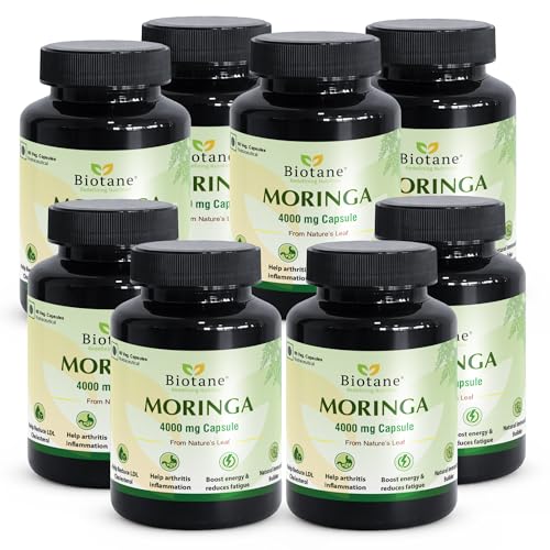 Image of Biotane Moringa Biotane Moringa 4000mg Capsules | Only 1 Capsule a Day | Natural Multi-Vitamin Supplement | Manufactured in technical collaboration with Vitane Pharma, USA I Pack of 60 Veg Capsules