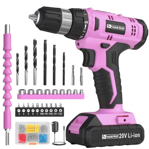 FADAKWALT Cordless Drill Set, 20V Electric Power Drill with Battery And Charger, Torque 30N...