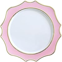 Vista 5 de OCCASIONS" - 10 piezas de platos base de plástico festoneados desechables/reutilizables de 13.25 pulgadas para bodas