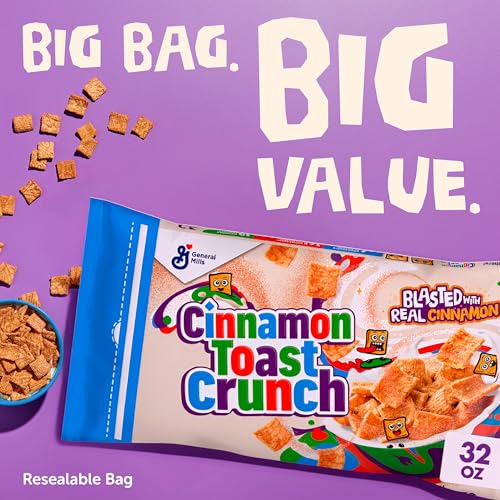 Image of Cinnamon Toast Crunch Breakfast Cereal, Resealable Bag, 32 oz